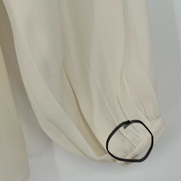 Banana Republic Womens Boho Tassel Embroidered Blouse Size XSP Ivory Long Sleeve - Picture 8 of 8